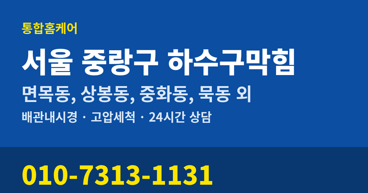 서울 중랑구 하수구막힘 통합홈케어 010-7313-1131