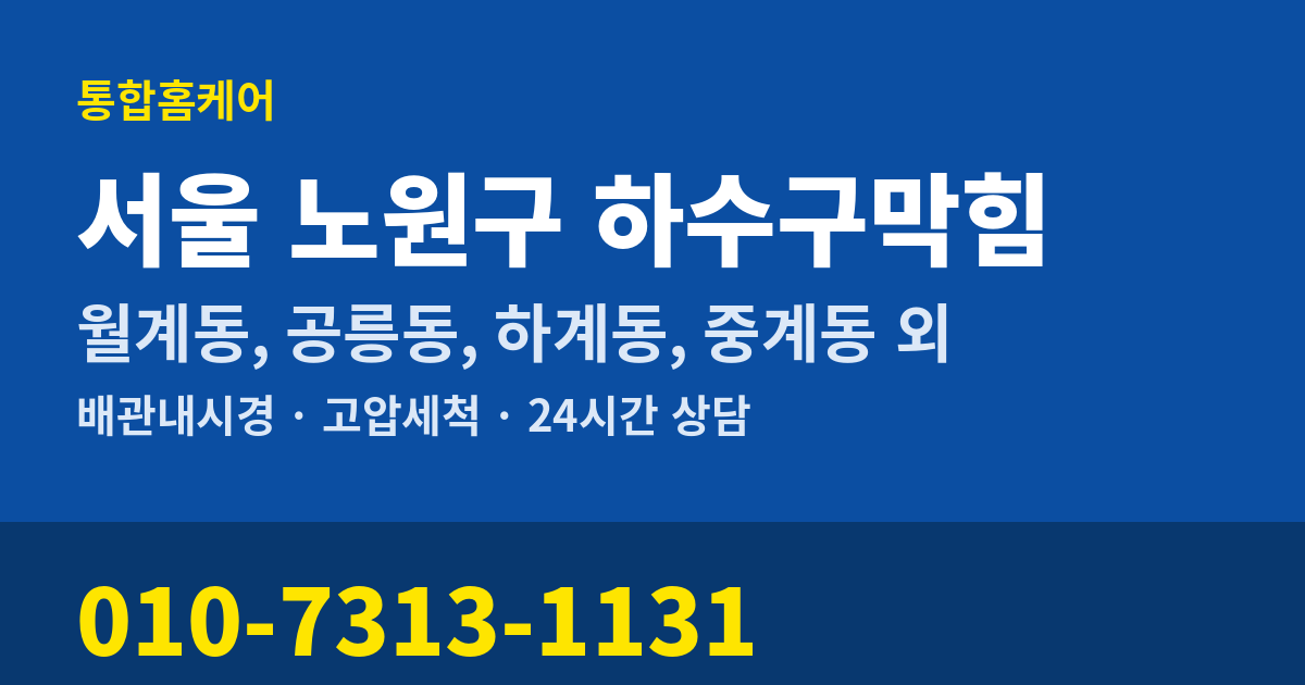 서울 노원구 하수구막힘 통합홈케어 010-7313-1131